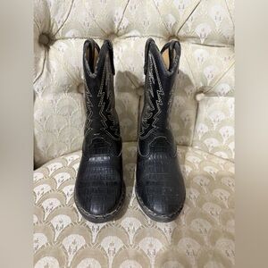 Smart Fit Toddler Black Faux Leather Western Boot Size 8 1/2